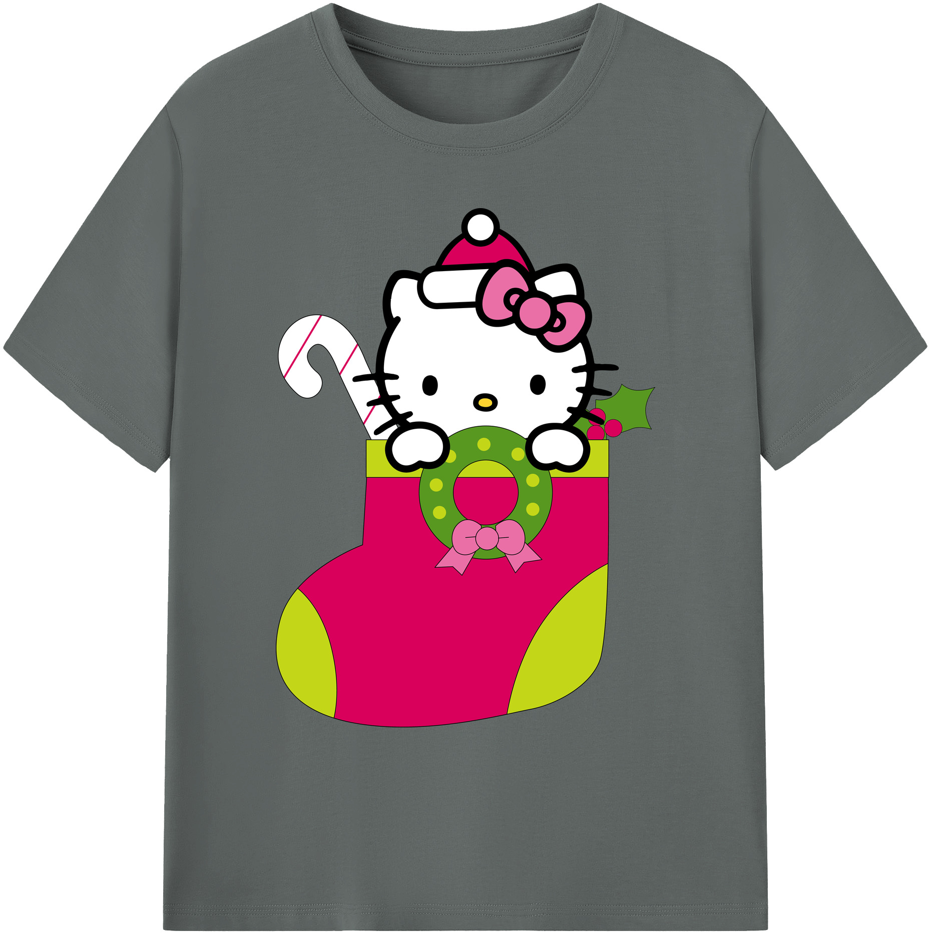 （画像用） Hello Kitty ハローキティ 綿100％ メンズ半袖Tシャツ｜肌触りやわらか＆通気性